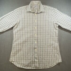 Charles Tyrwhitt Men's 16.5-34 Dress Shirt Slim Fit Blue Gray Check Button Up